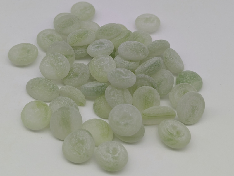 Glasnuggets grün gestreift gefrostet matt 15-17 mm/1 kg